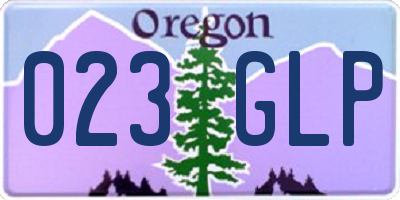 OR license plate 023GLP
