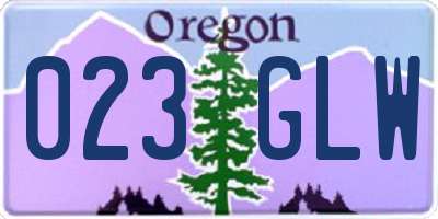 OR license plate 023GLW