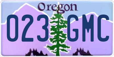 OR license plate 023GMC