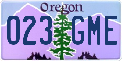 OR license plate 023GME