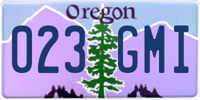OR license plate 023GMI
