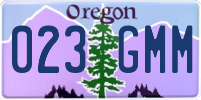 OR license plate 023GMM