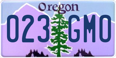OR license plate 023GMO