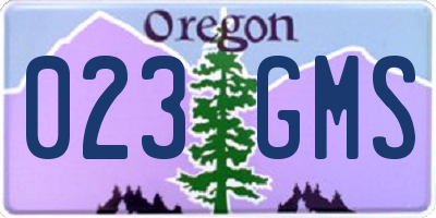 OR license plate 023GMS