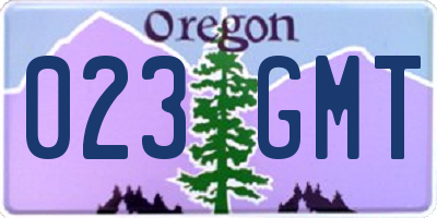 OR license plate 023GMT