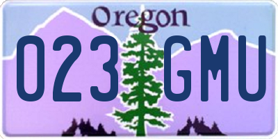 OR license plate 023GMU