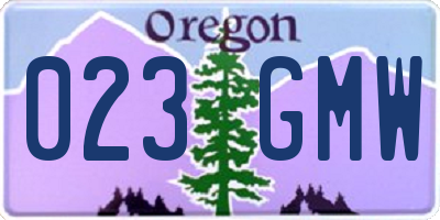 OR license plate 023GMW