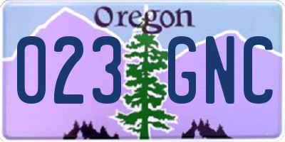 OR license plate 023GNC