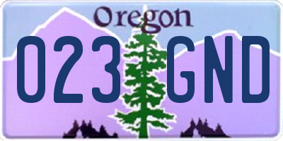 OR license plate 023GND