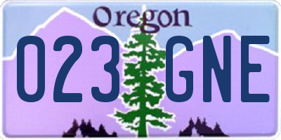OR license plate 023GNE