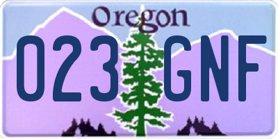 OR license plate 023GNF