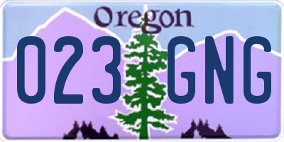 OR license plate 023GNG