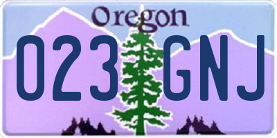 OR license plate 023GNJ