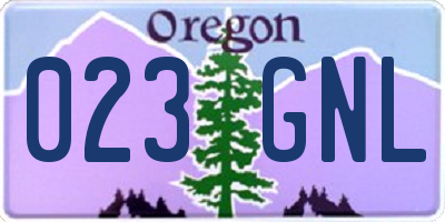 OR license plate 023GNL