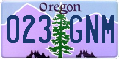 OR license plate 023GNM