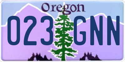 OR license plate 023GNN