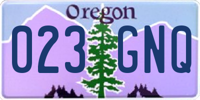 OR license plate 023GNQ