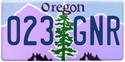 OR license plate 023GNR