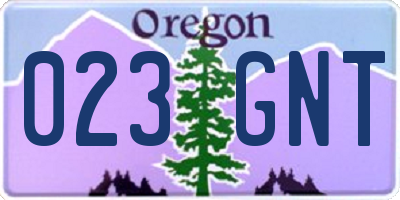 OR license plate 023GNT