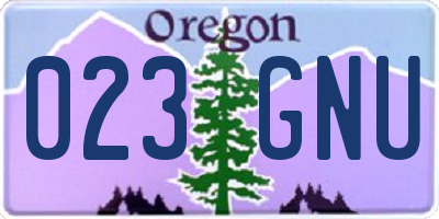 OR license plate 023GNU