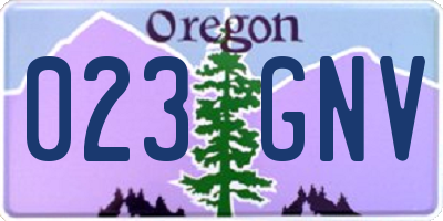 OR license plate 023GNV