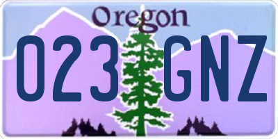 OR license plate 023GNZ