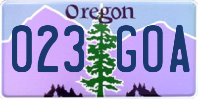 OR license plate 023GOA