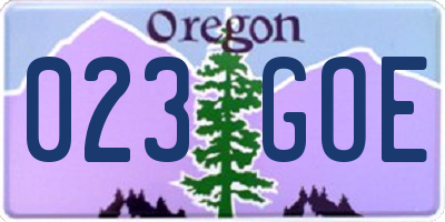 OR license plate 023GOE