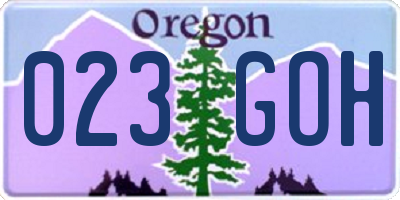 OR license plate 023GOH