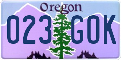 OR license plate 023GOK