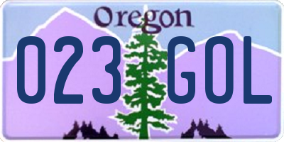 OR license plate 023GOL