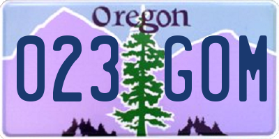 OR license plate 023GOM