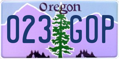 OR license plate 023GOP