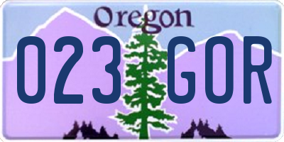 OR license plate 023GOR