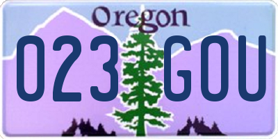 OR license plate 023GOU