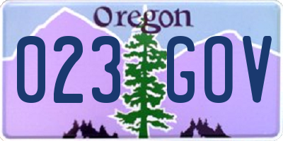 OR license plate 023GOV
