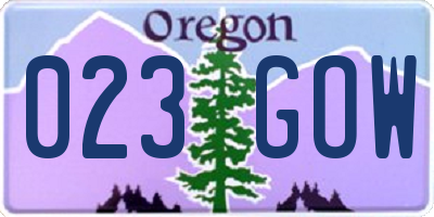 OR license plate 023GOW