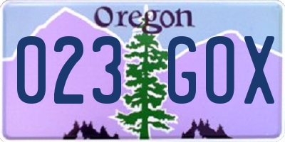 OR license plate 023GOX
