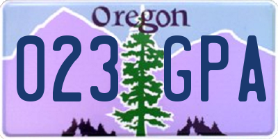 OR license plate 023GPA