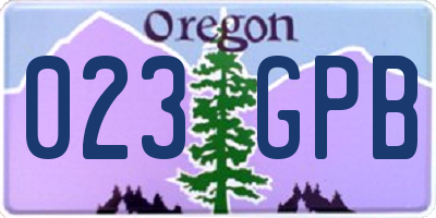OR license plate 023GPB