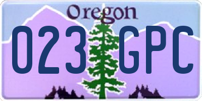 OR license plate 023GPC
