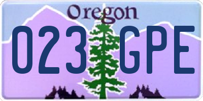 OR license plate 023GPE