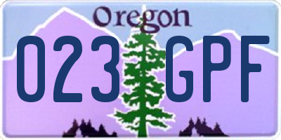 OR license plate 023GPF