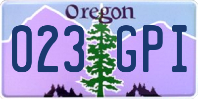 OR license plate 023GPI
