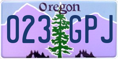 OR license plate 023GPJ