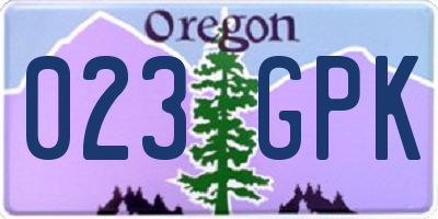 OR license plate 023GPK
