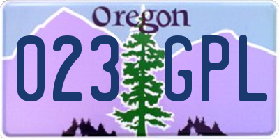 OR license plate 023GPL