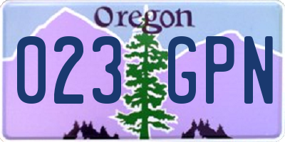 OR license plate 023GPN