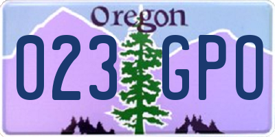 OR license plate 023GPO