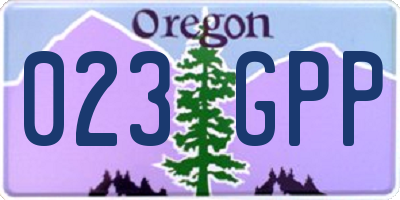 OR license plate 023GPP